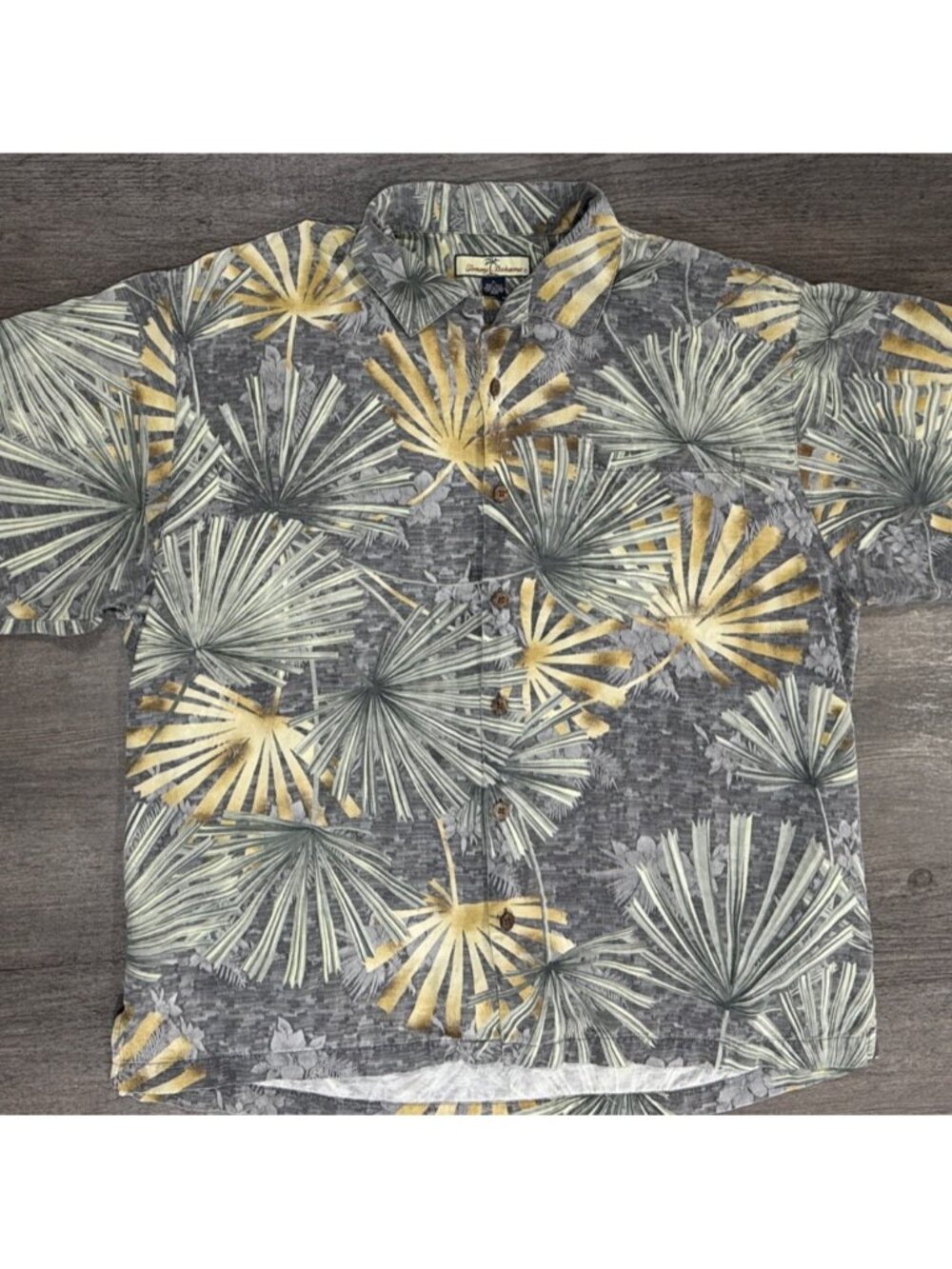 Tommy Bahama Men’s XL Casual Button Down Palm Tree All Over Print 100% Silk